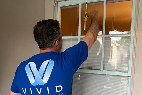 Residential window cleaning by Vivid Window Cleaning.